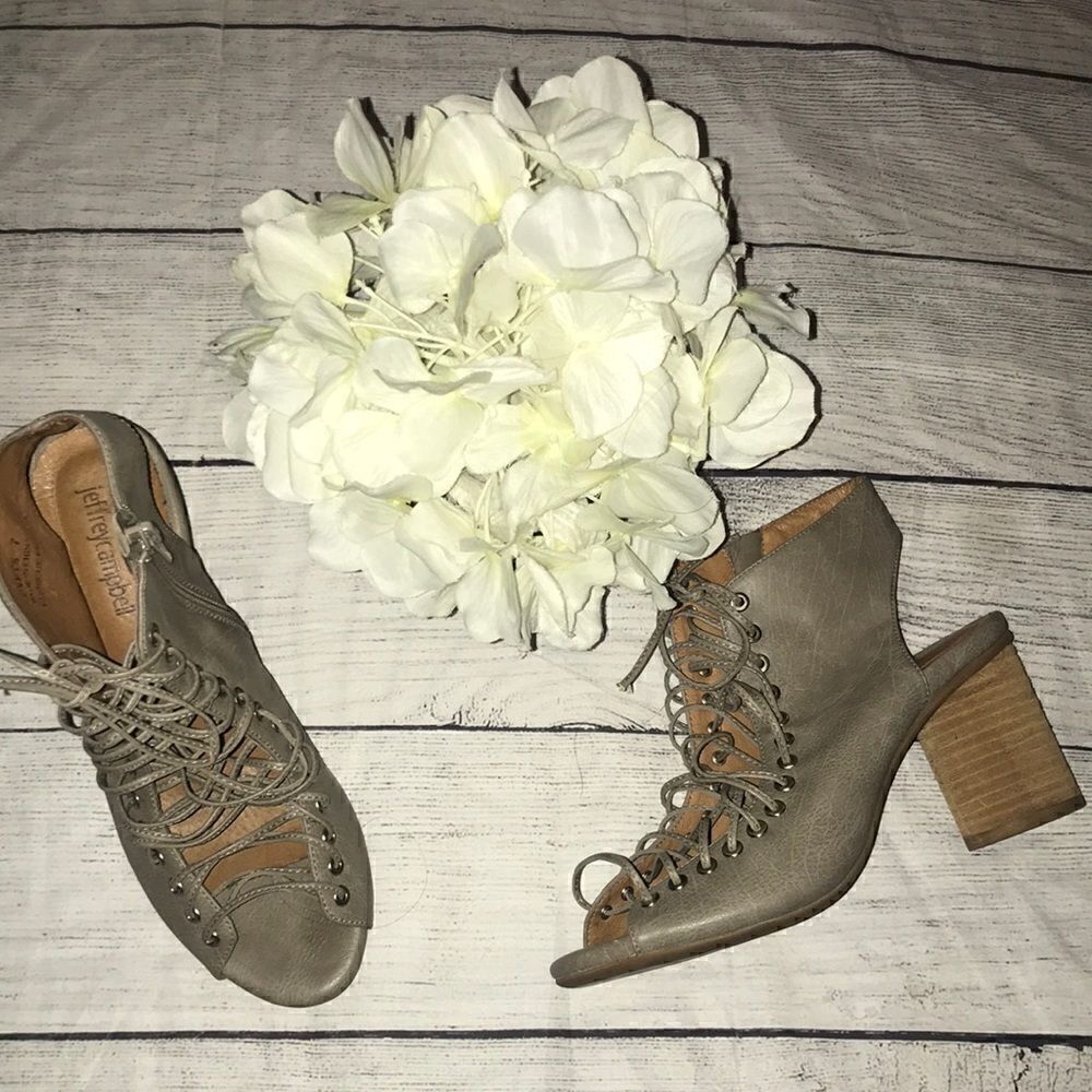 Jeffrey Campbell Covets Lace Up Heel Sandal Bootie sz 7